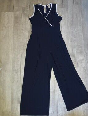Wrappers Navy Jumpsuit with White Trim